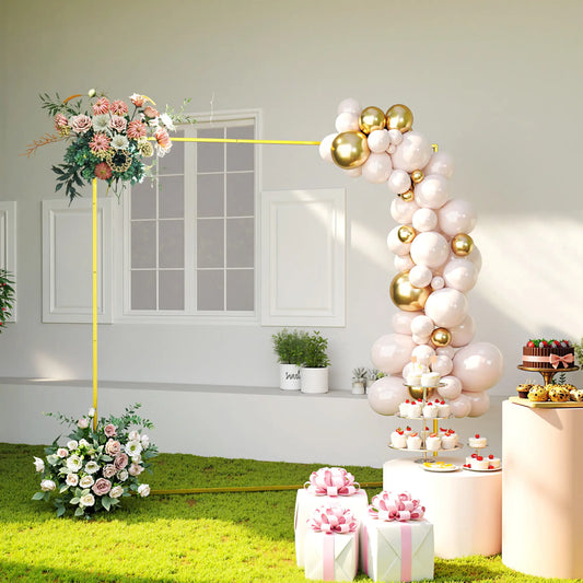 Square Wedding Arch, 6.6 FT Metal Frame With U-Shaped Stakes, Gold Garden Arches Gold at Gallery Canada