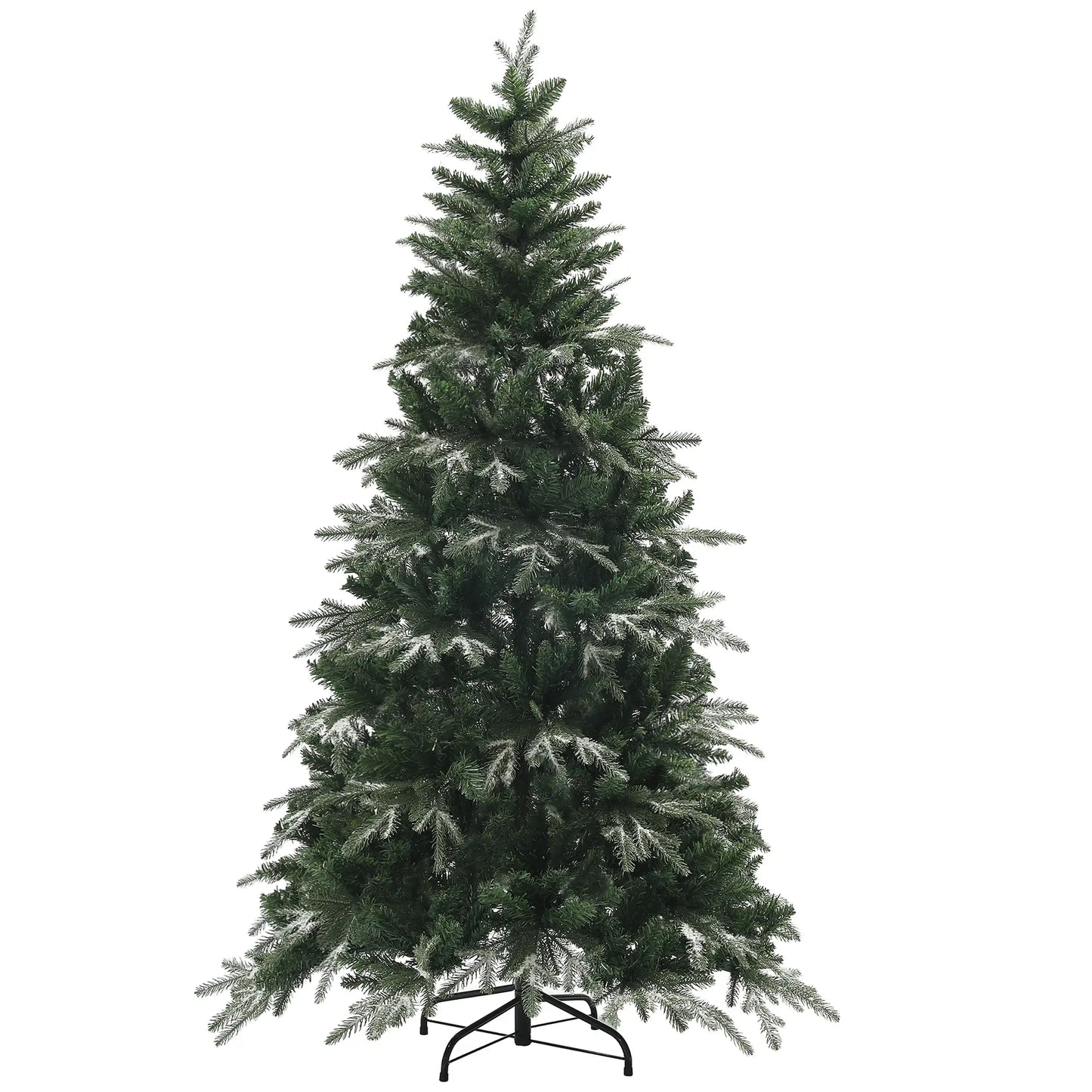 6ft Flocked Artificial Christmas Tree, 850 Branch Tips, Metal Base, Green Flocked Christmas Trees at Gallery Canada