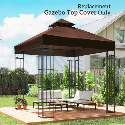10' x 10' Gazebo Replacement Cover, 2-Tier Roof, UPF30+, Coffee Gazebo Canopy Replacement Coffee at Gallery Canada