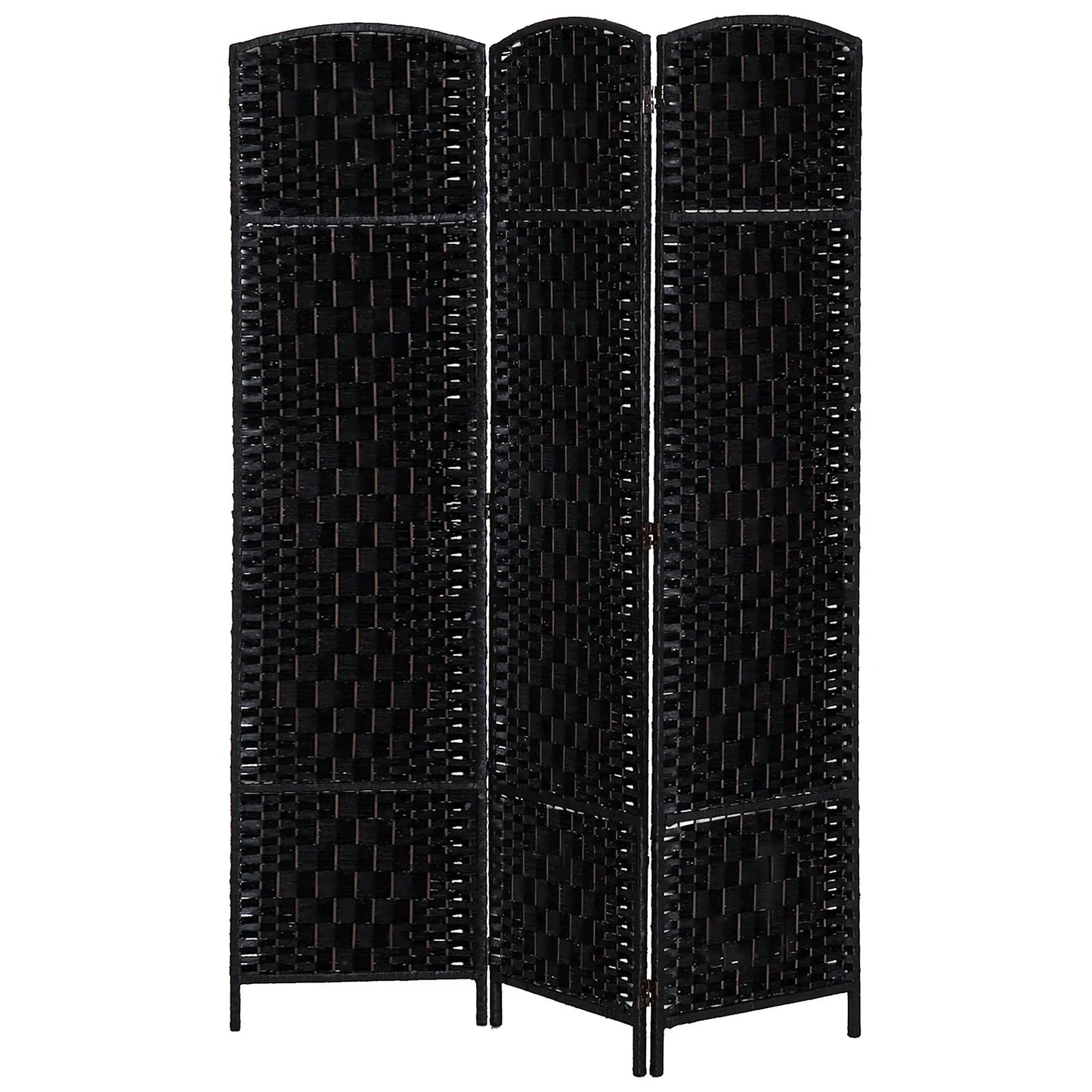 6ft Folding Room Divider, 3 Panel Wooden Frame, Black Room Dividers at Gallery Canada
