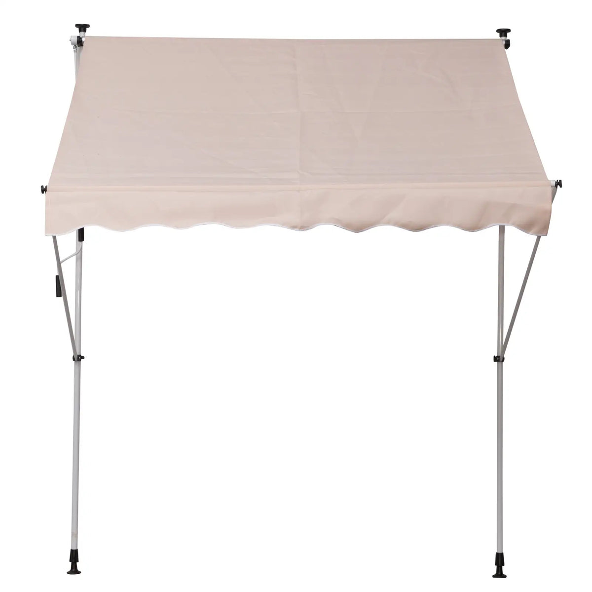 6.6'x5' Manual Retractable Patio Awning, UV Protector, Beige Door Awnings at Gallery Canada