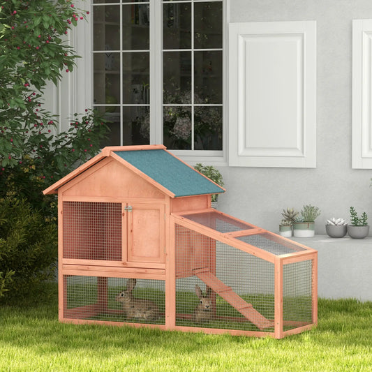 2 Tier Rabbit Hutch, Bunny House Guinea Pig Cage, Removable Tray, Ramp, Asphalt Roof Rabbit Hutch Gold Red at Gallery Canada