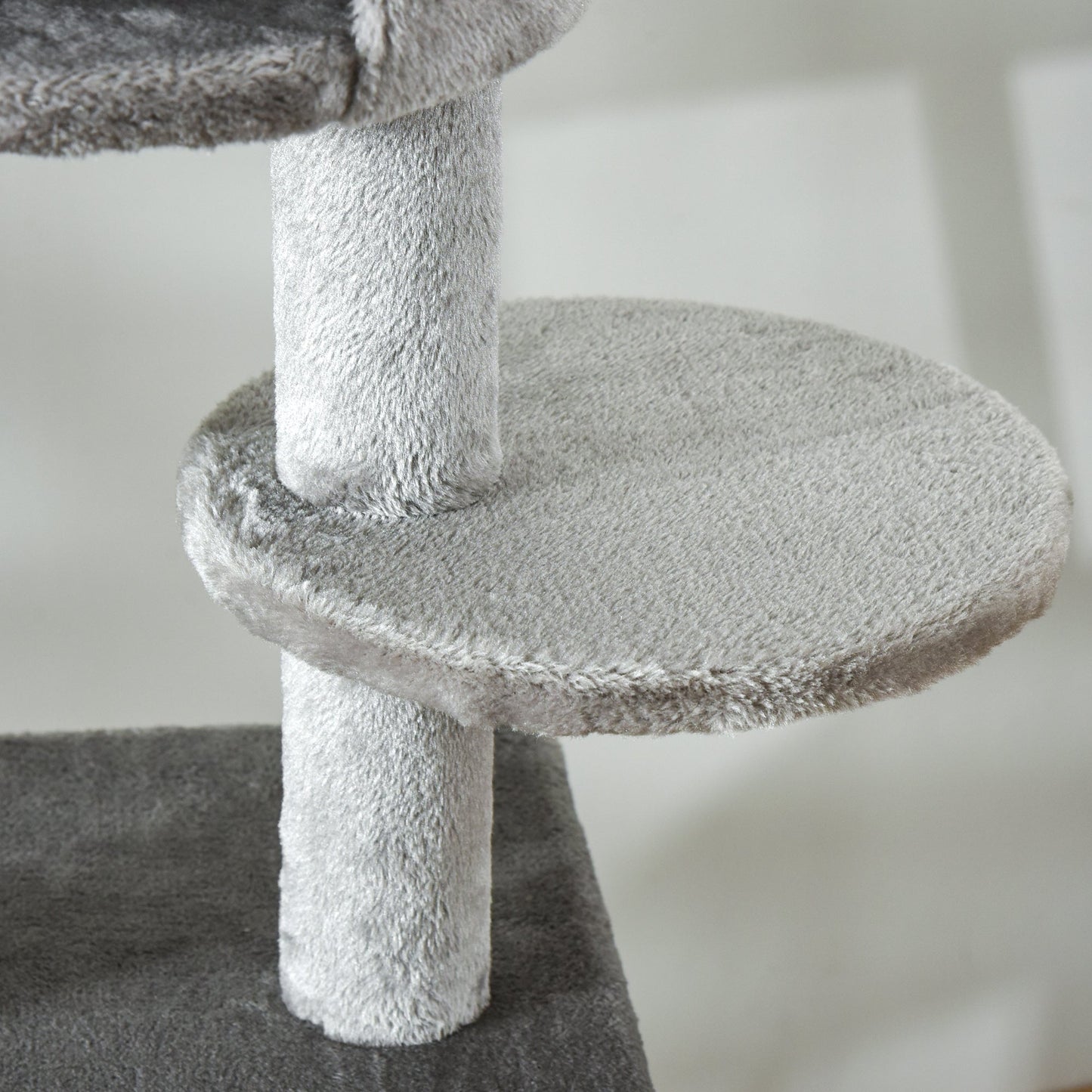 89"-100" Floor to Ceiling Cat Tree 6-Tier Cat Climbing Tower Adjustable High with Scratching Post Board, Ramp, Cat Condo, Perch, Toy Ball, for Indoor Cat, Light Grey at Gallery Canada