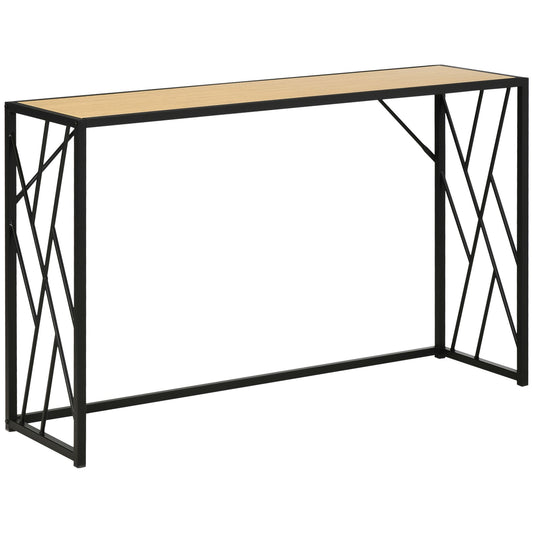 47.25" Console Table, Industrial Sofa Table with Metal Frame for Living Room, Hallway, Yellow - Gallery Canada