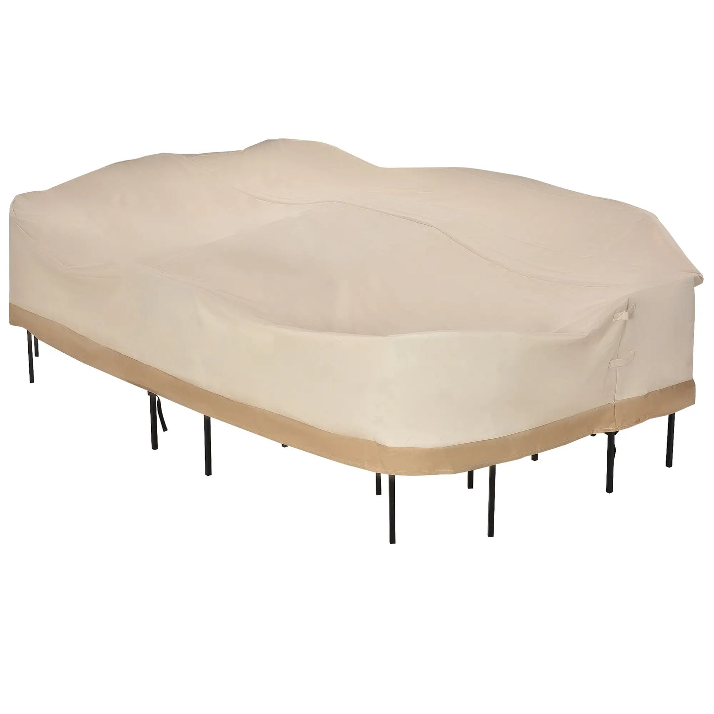 129.9-Inch Oval Patio Table and Chair Set Cover, Beige Coffee, Beige Patio Furniture Covers at Gallery Canada
