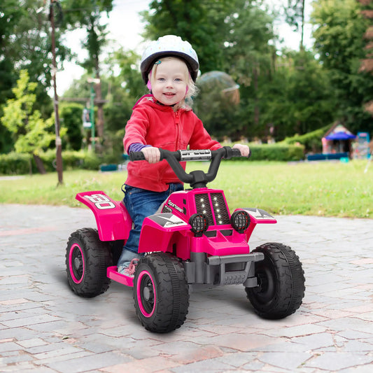 6V Kids ATV Quad, 4 Wheeler Electric Ride On Car, Pink Electric Toy Cars Pink at Gallery Canada