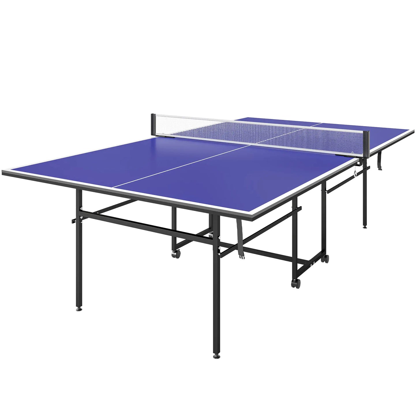 Full Size Table Tennis Table, Folding with Net, Paddles, Balls, Wheels, Blue Game Tables at Gallery Canada