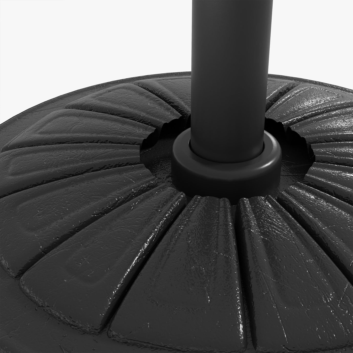 Umbrella Base, Heavy Duty Concrete Base Holder with Steel Pole, Round Parasol Stand for Patio, Outdoor, Backyard, Black at Gallery Canada