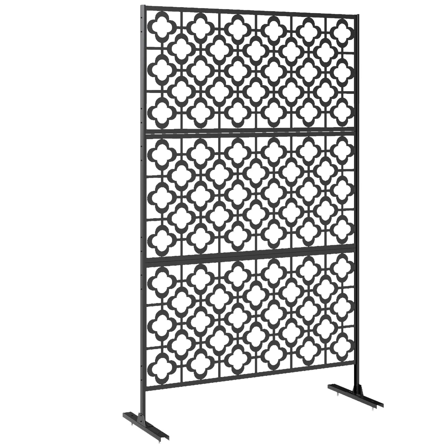Metal Outdoor Privacy Screen, Freestanding Divider, 78" x 48", Black Side Awnings at Gallery Canada