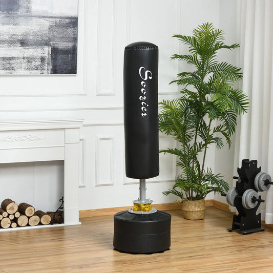 Freestanding Boxing Punch Bag Stand, Adjustable Height, Fillable Base Punching Bag Hangers Black at Gallery Canada