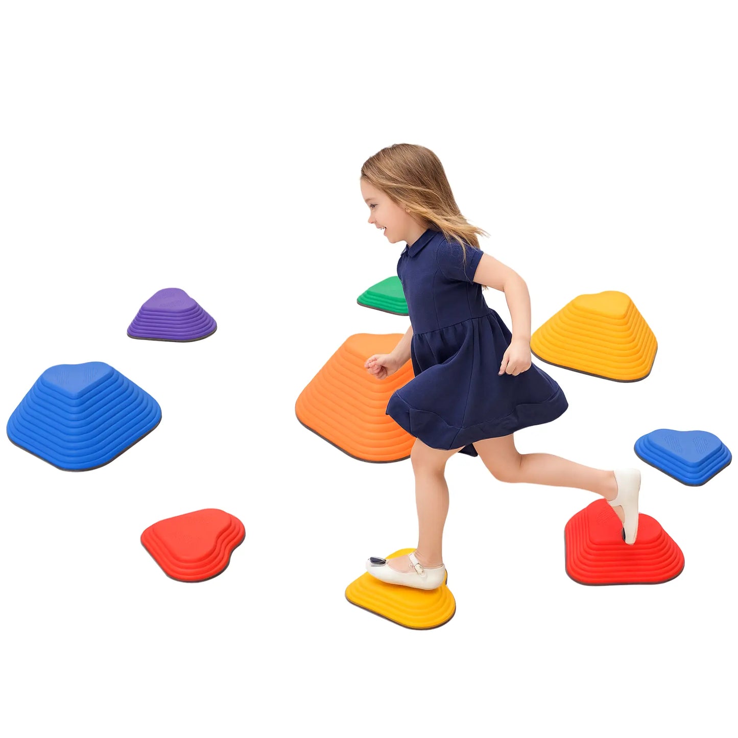 9PCs Heart-Shaped Non-Slip Stackable Kids Stepping Stones Gym Sets & Swings at Gallery Canada