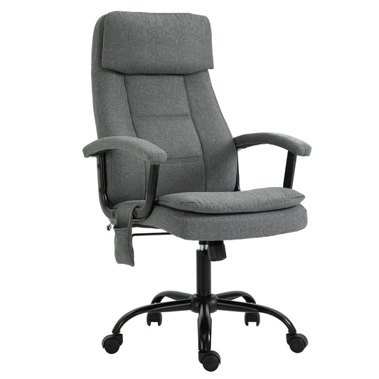 Office Chair 2-Point Massage Executive Ergonomic USB Power Adjustable Height 360° Swivel Grey at Gallery Canada