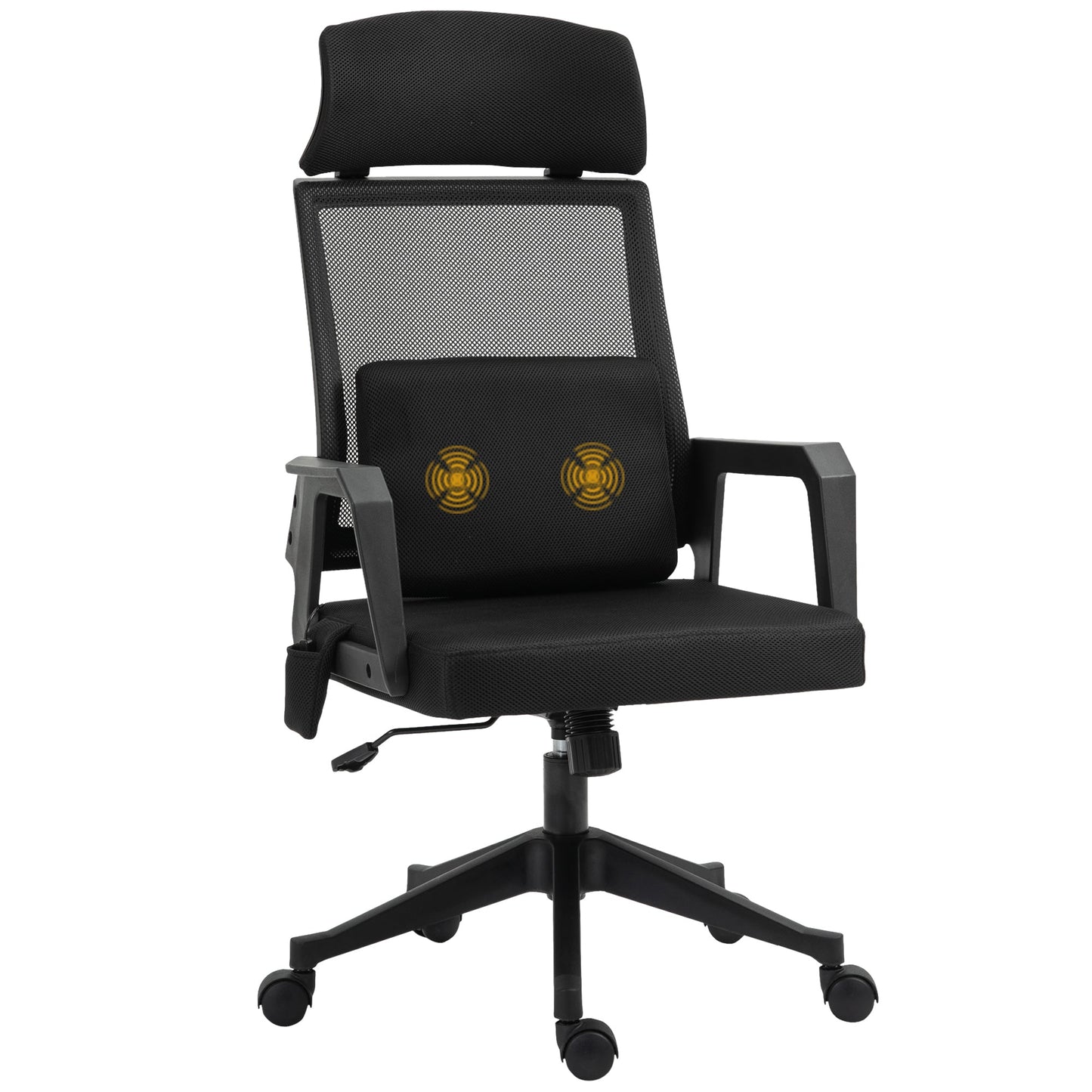 Office Chair High Back Mesh Desk Chair with 2-Point Vibration Massage Lumbar Support Pillow, Headrest, Ergonomic Swivel Back at Gallery Canada