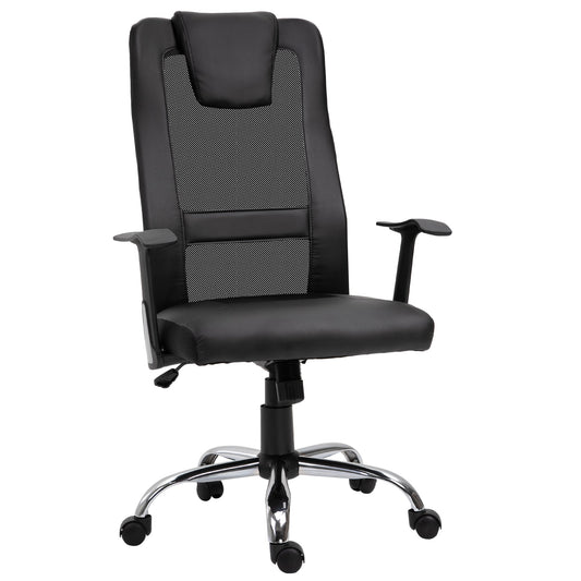 Office Chair High Back Mesh Ergonomic Computer Desk Seat Thick Padded Headrest with Armrest Office Black at Gallery Canada