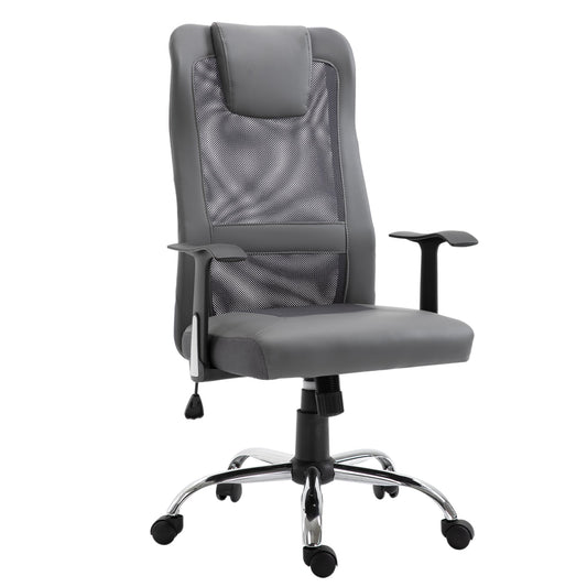 Office Chair High Back Mesh Ergonomic Computer Desk Seat Thick Padded Headrest with Armrest Office Grey at Gallery Canada