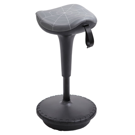 Office Chair Lift Wobble Stool Standing Chair 360° Swivel, Tilting, with Adjustable Height and Saddle Seat, Grey at Gallery Canada