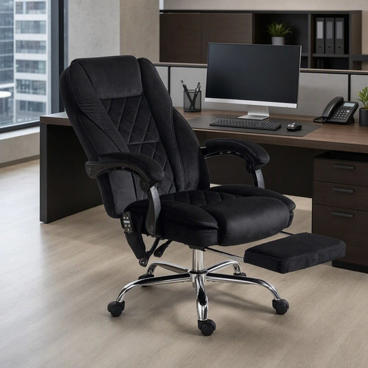 Reclining Massage Office Chair, Black Massage Chairs Black at Gallery Canada