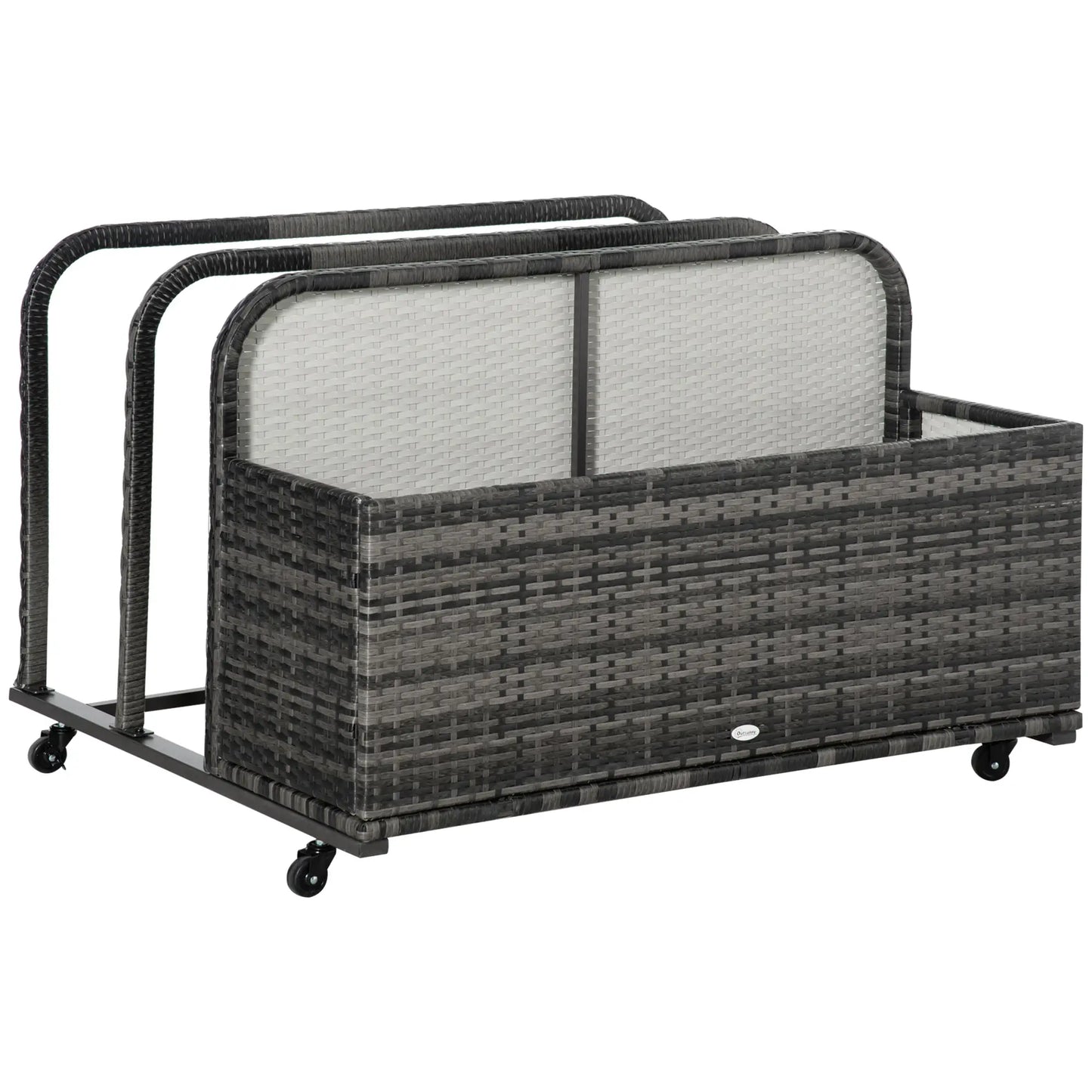 Rolling Pool Storage, Rattan Patio Furniture, Outdoor Wicker Organizer, Grey Patio Storage Boxes at Gallery Canada