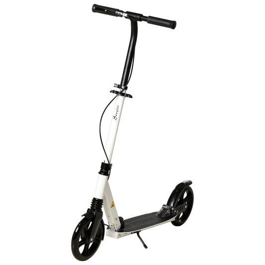 one-click Folding Kick Scooter for 14+ w/ Adjustable Handlebar, Push Scooter with Kickstand, Dual Brake System, Shock Absorber, 7.75'' Wheels &; ABEC-7 Bearings, White - Gallery Canada