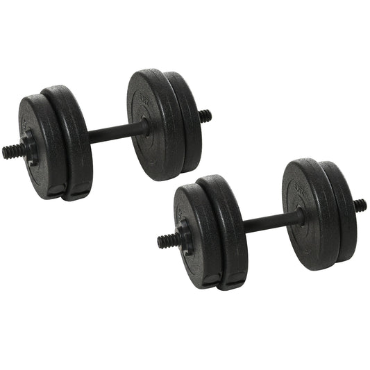 Adjustable 2 x 22lbs Weight Dumbbell Set for Weight Fitness Training Exercise Fitness Home Gym Equipment, Black (Pair) - Gallery Canada