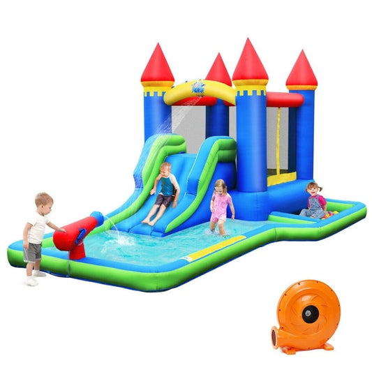 Inflatable Bounce House Castle Water Slide with Climbing Wall and 580W Blower at Gallery Canada