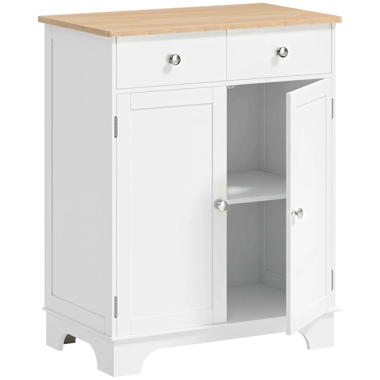 Sideboard Buffet Cabinet, 27" Kitchen Storage, Adjustable Shelf, White Storage Cabinets at Gallery Canada
