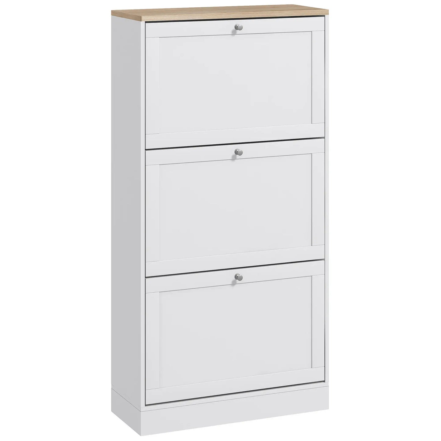 Modern Shoe Storage, 3 Flip Drawers, Adjustable Shelves, 18 Pairs, White Shoe Storage Cabinets & Racks at Gallery Canada