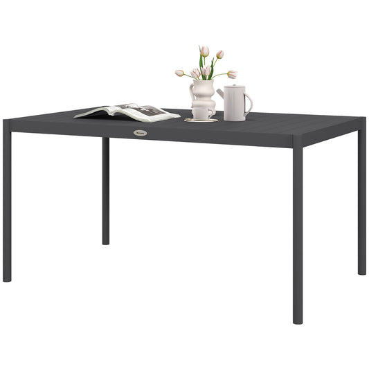 Outdoor Dining Table w/ Aluminium Frame, Garden Table, 57", Dark Grey at Gallery Canada