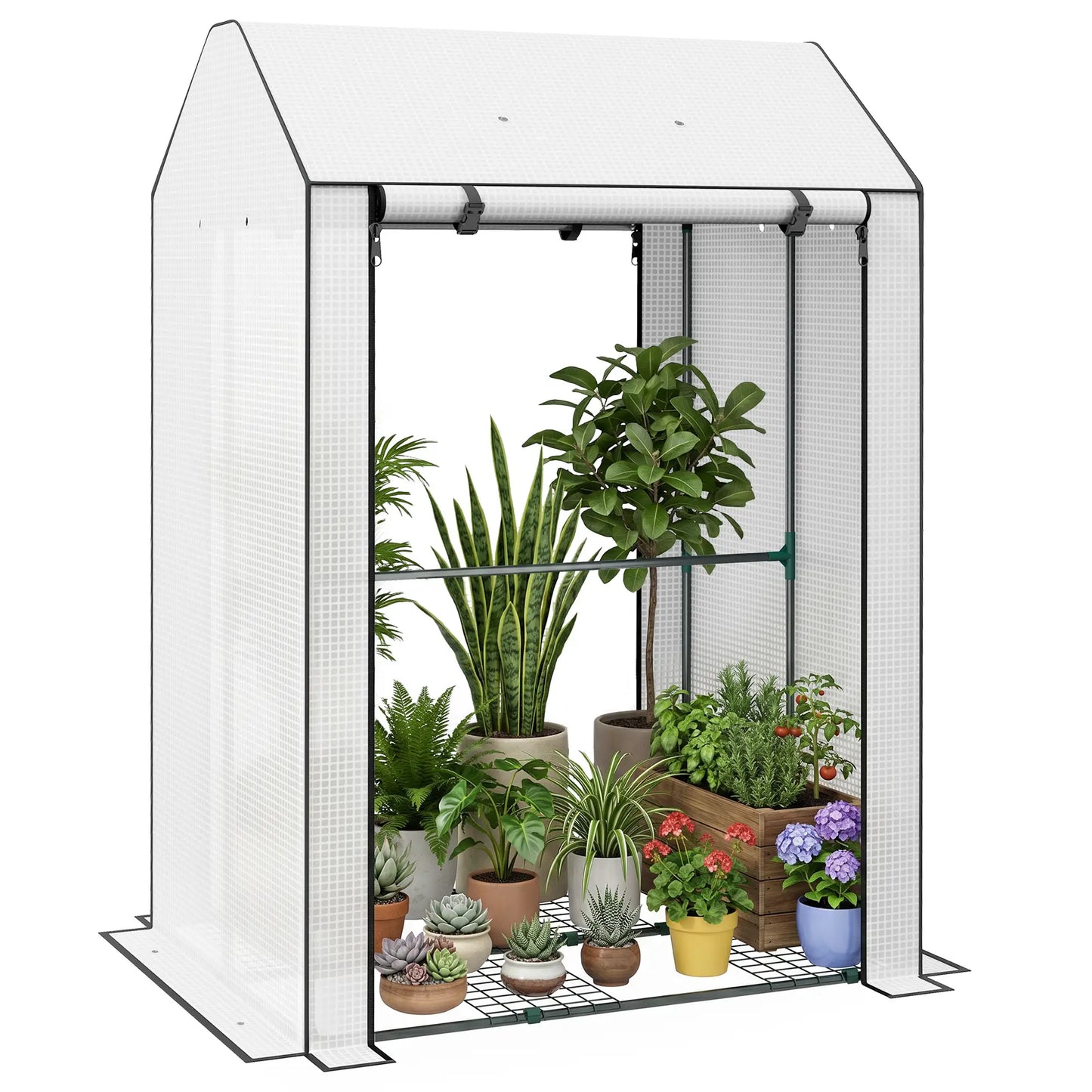 Mini Greenhouse With 4 Wire Shelves, Portable, 39.4" x 31.5" x 59.1", White Mini Greenhouses at Gallery Canada