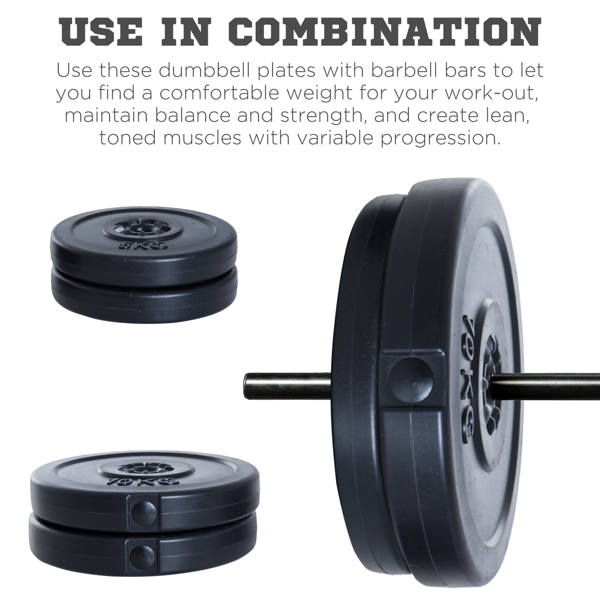 4 Piece dumbbell Weight Plates Set 2 x 11lbs and 2 x 22lbs Black (Weights Only) at Gallery Canada