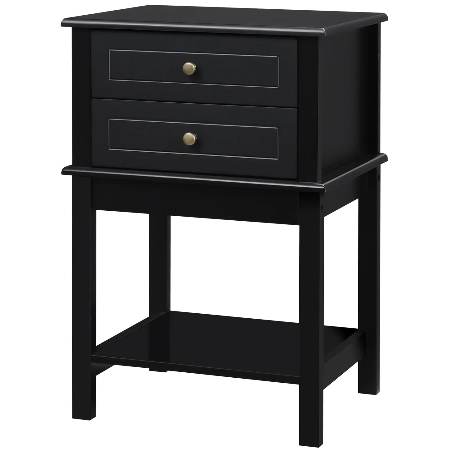 Modern Sofa Side Table, Accent End Table with Drawers, Black Side Tables at Gallery Canada