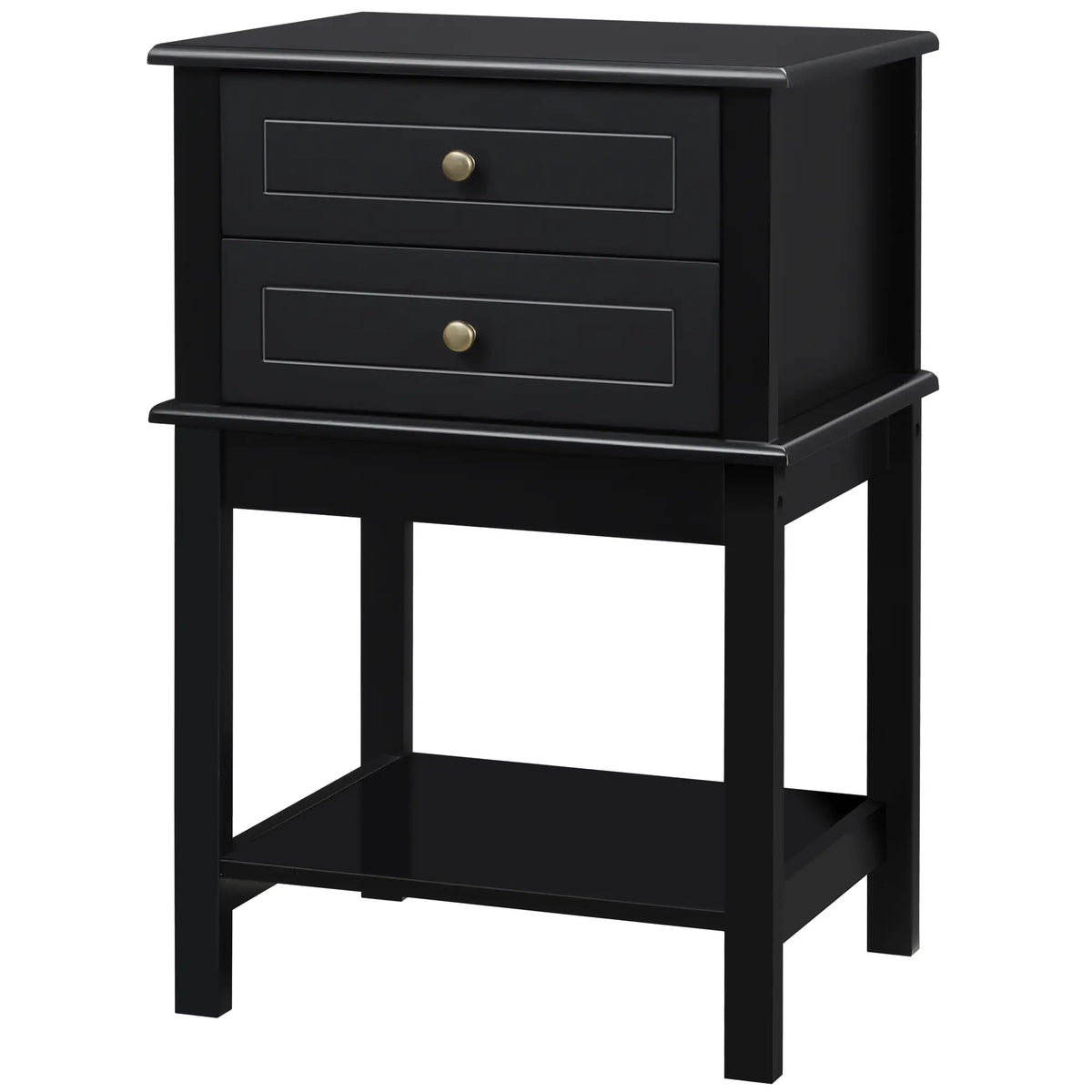 Modern Sofa Side Table, Accent End Table with Drawers, Black Side Tables at Gallery Canada