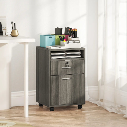 24" Filing Cabinet, Lockable Drawer, Wheels, Distressed Grey Office Cabinets & Cupboards Distressed Grey at Gallery Canada