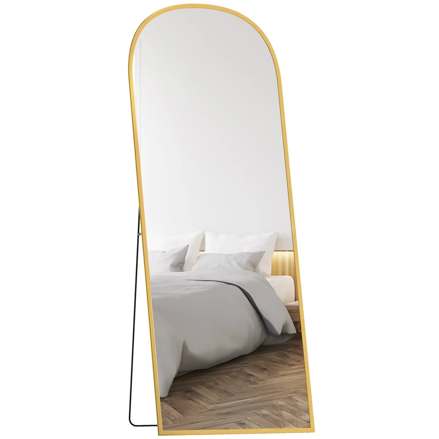 Arched Standing Mirror, 64" x 24", Full Length Mirror, Gold Full Length Mirrors at Gallery Canada