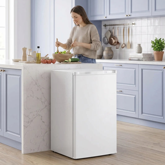 3.2 Cu Ft Mini Fridge, Chiller Box, Compact Refrigerator, White Small Kitchen Appliances White at Gallery Canada