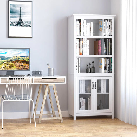 Multifunctional Storage Cabinet, Adjustable Shelves, White White Bookshelves White at Gallery Canada