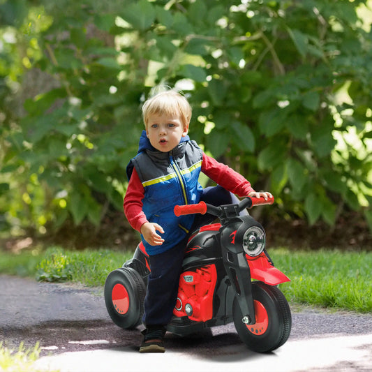 Electric Motorcycle for Kids, 6V, LED Headlight, Music, Pedal, Black Electric Motorcycles Black at Gallery Canada