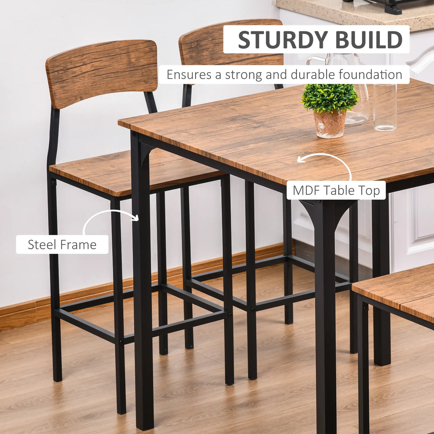 5-Piece Counter Height Bar Table Set, Square Dining Set for 4 Bar Sets at Gallery Canada