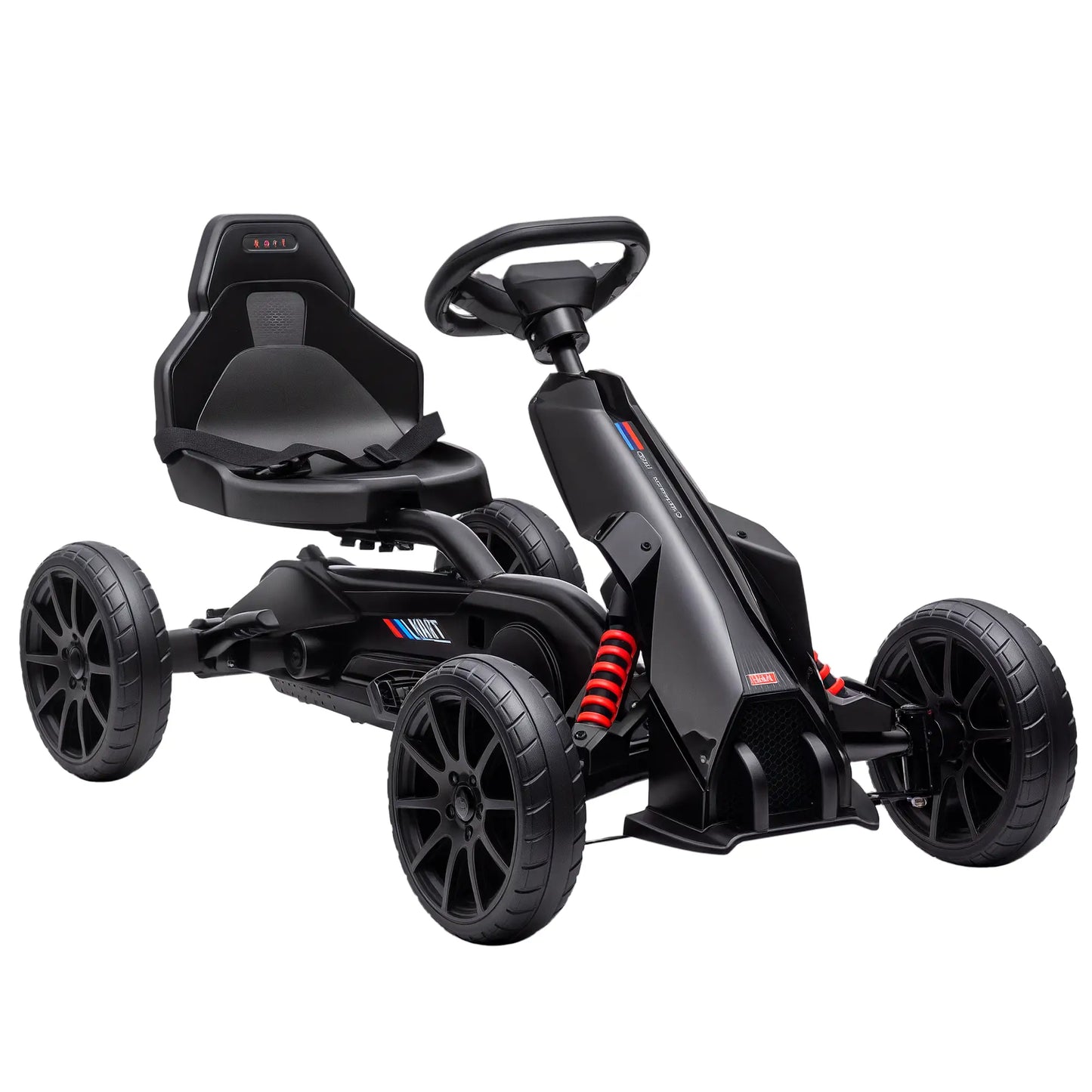 Pedal Go Kart with Adjustable Seat, Forward, Backward, Handbrake, Shock Absorption for 3-8 Years, Black Pedal Go Karts for Kids at Gallery Canada
