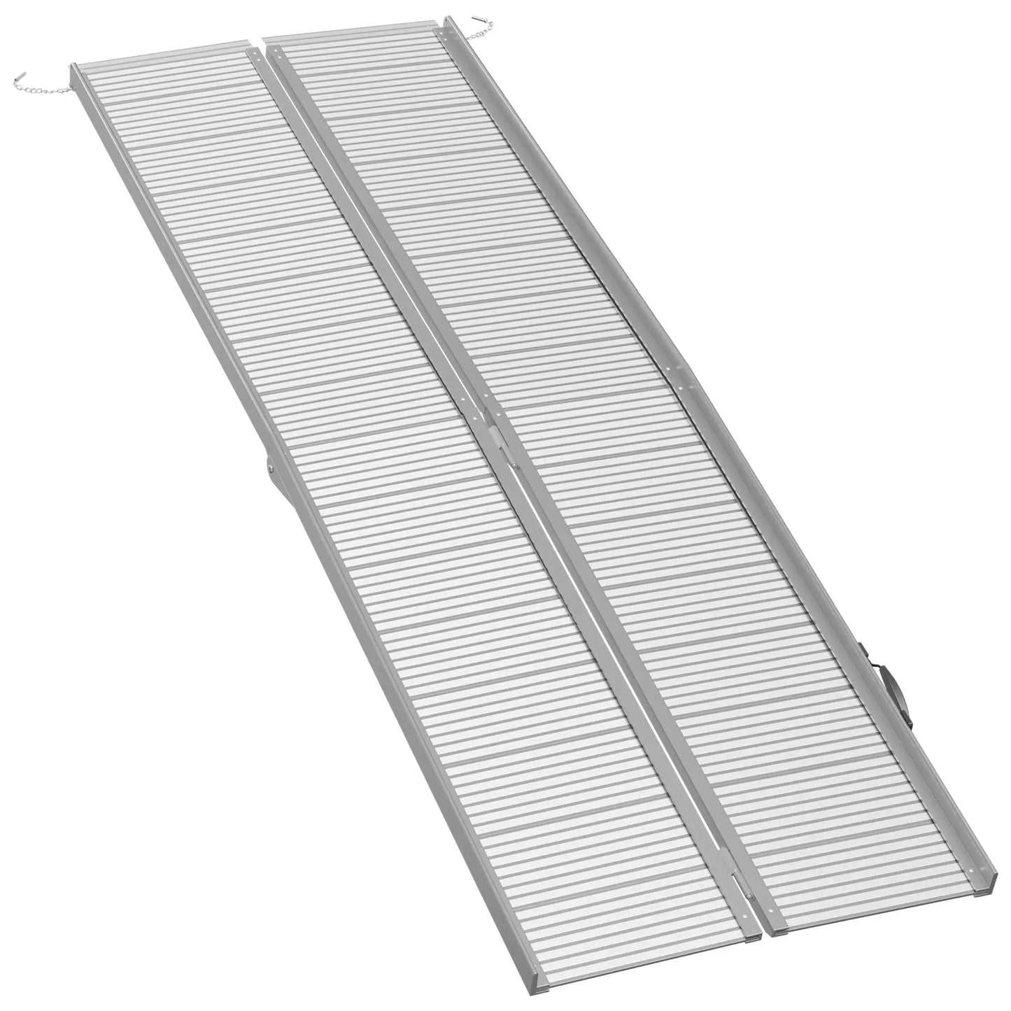 8' Foldable Handicap Ramp, Aluminum Wheelchair Ramp, Textured Threshold, Silver Knee Walker & Wheelchair Ramps at Gallery Canada