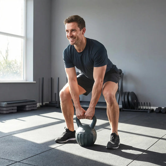 31 lbs Kettlebell, Non-Slip Handle For Home Gym, Grey Strength Training Equipment Grey at Gallery Canada