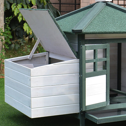 77" Chicken Coop Hen House Rabbit Hutch Poultry Cage Pen Outdoor Backyard with Nesting Box Run Green at Gallery Canada