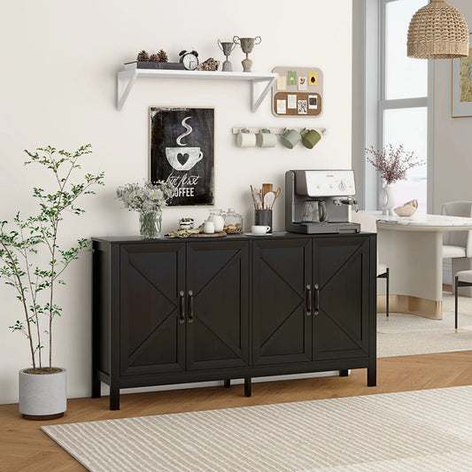 Sideboard Buffet, Storage Cabinet, TV Stand for 65 Inches, Black Oak Bar Cabinets Black Oak at Gallery Canada