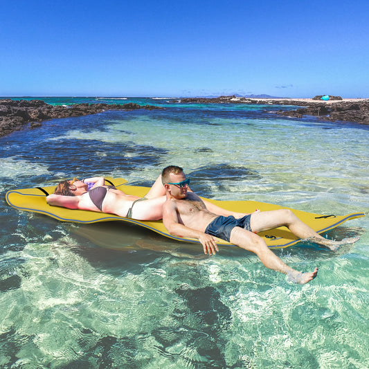 10' x 5' Roll-Up Pool Float Pad, Water Mat for Play, Relaxation, Yellow Floating Water Mats Yellow at Gallery Canada