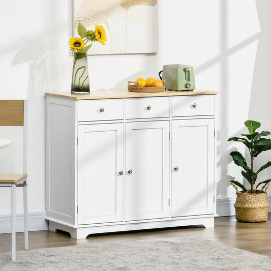 Modern Sideboard, Buffet Cabinet with Storage, Drawers, Adjustable Shelves, White Bar Cabinets White at Gallery Canada