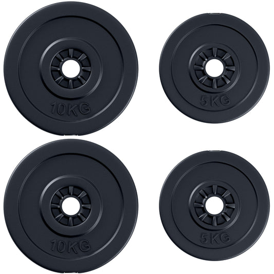 4 Piece dumbbell Weight Plates Set 2 x 11lbs and 2 x 22lbs Black (Weights Only) - Gallery Canada