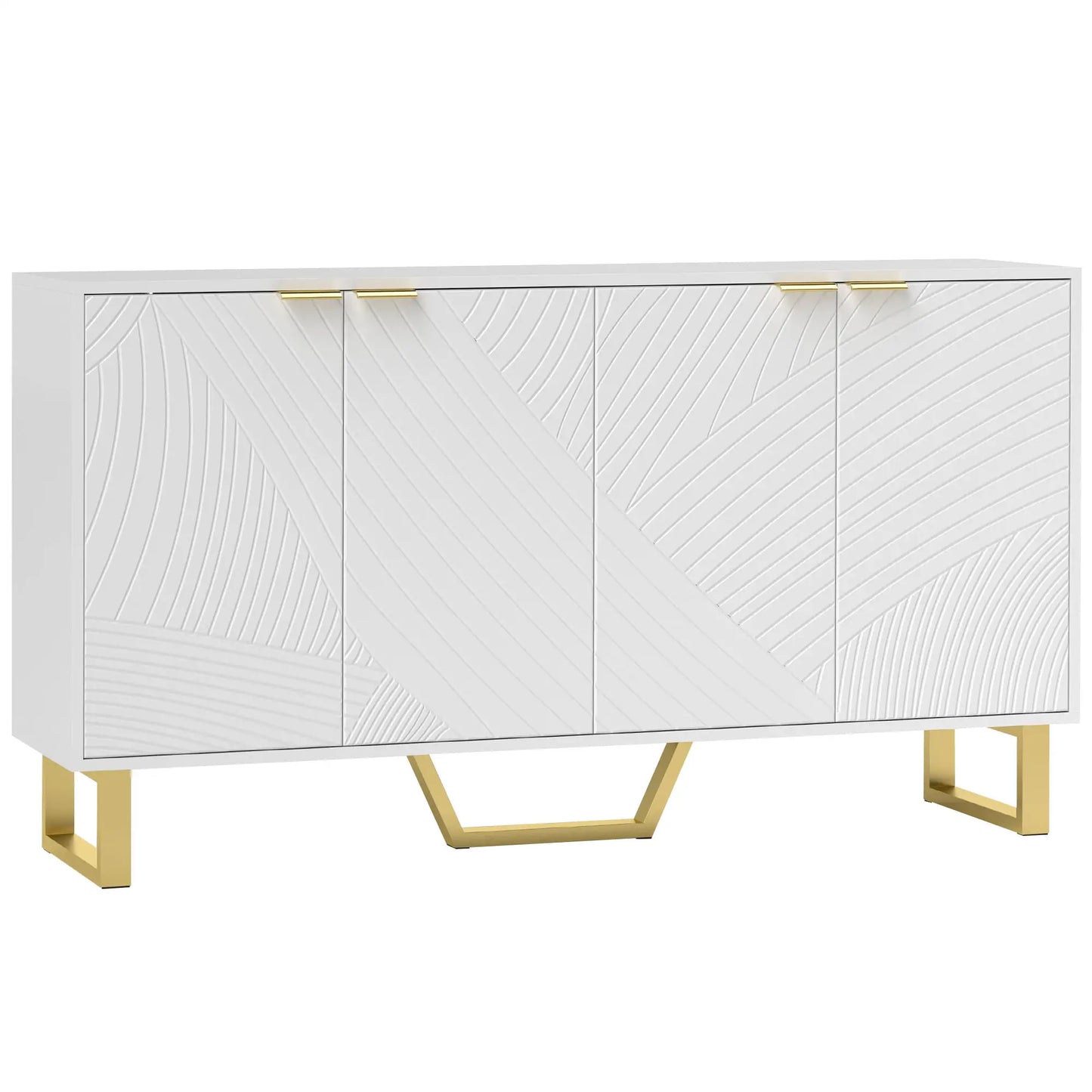 Sideboard Buffet Cabinet, Adjustable Shelves, Living Room TV Cabinet, 65 Inch, White Storage Cabinets at Gallery Canada