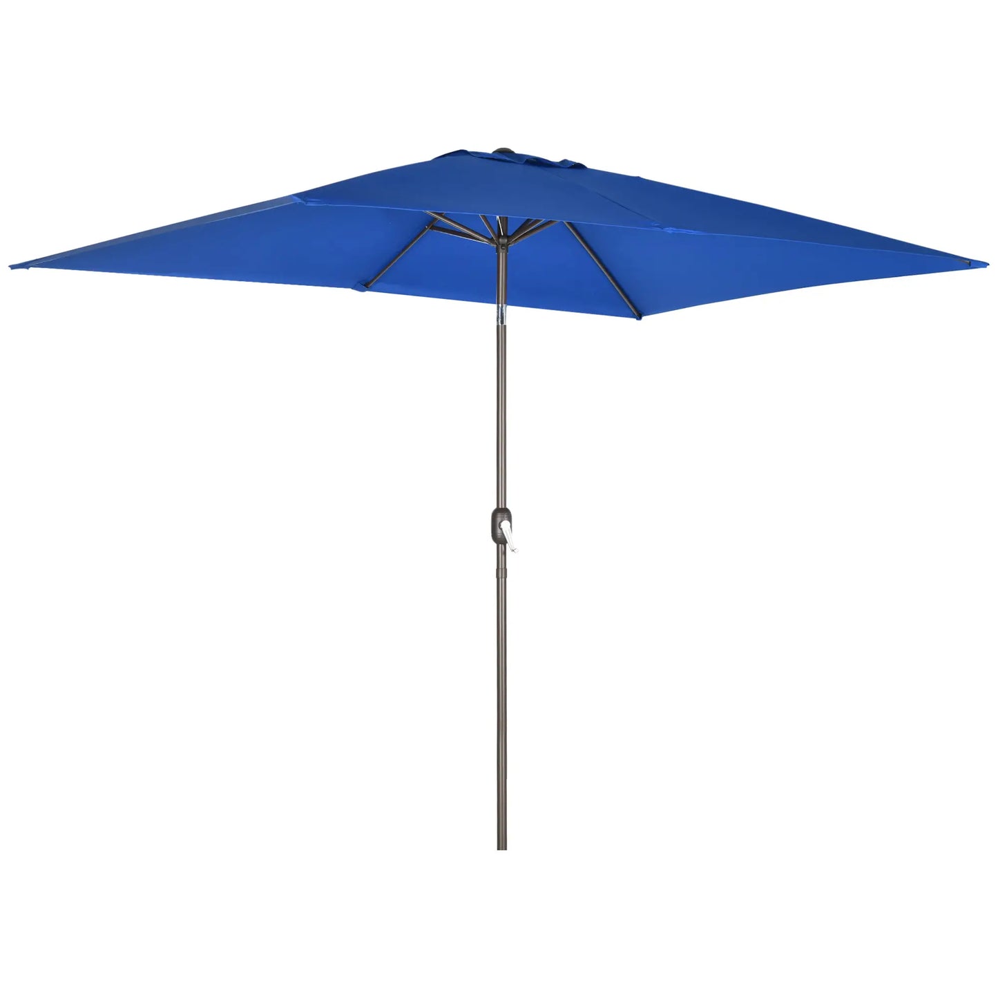 6.5x10ft Rectangle Patio Umbrella, Aluminum Frame, Crank Handle, Dark Blue Sun Umbrellas at Gallery Canada