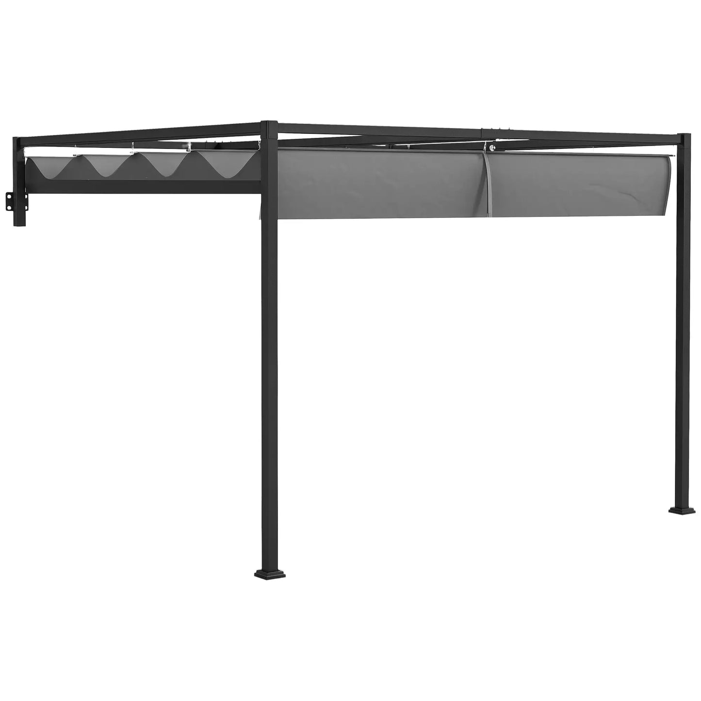10' x 10' Lean To Pergola, Metal with Retractable Roof, Garden, Patio Pergolas at Gallery Canada
