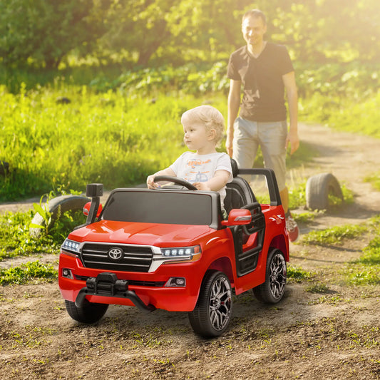 12V Licensed Kids Car, Remote Control, LED Light, Spring Suspension, Red Electric Toy Cars Red at Gallery Canada